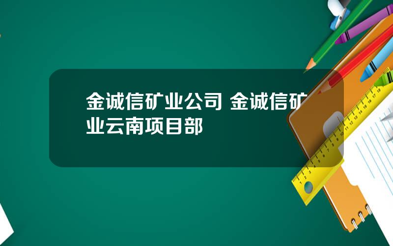 金诚信矿业公司 金诚信矿业云南项目部